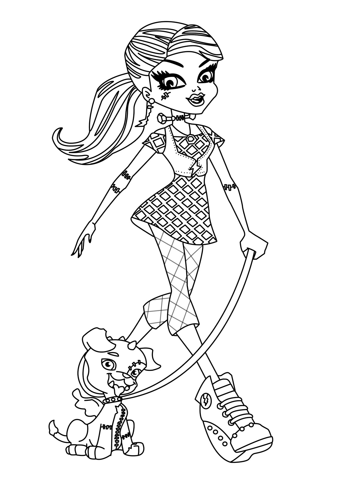  Dog Monster High Coloring Pages for Kids