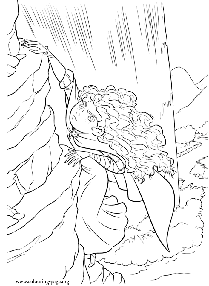 Merida climbing  cliff coloring pages