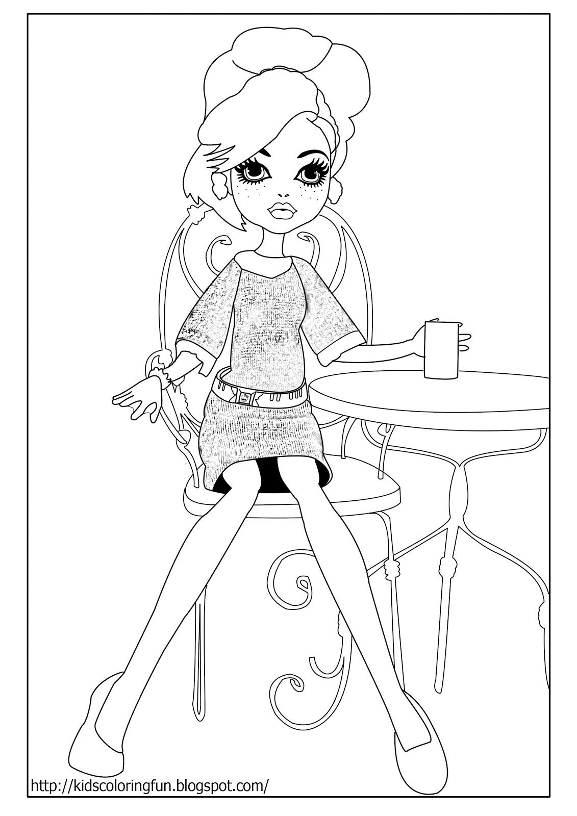 Monster High coffee break coloring pages
