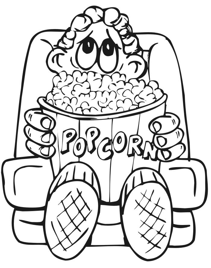 Popcorn Movie coloring page