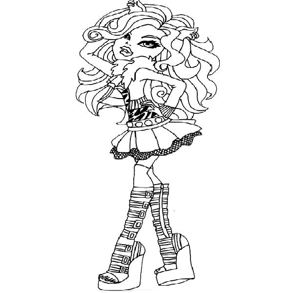  Shapely Monster High Coloring Pages Clawd Wolf