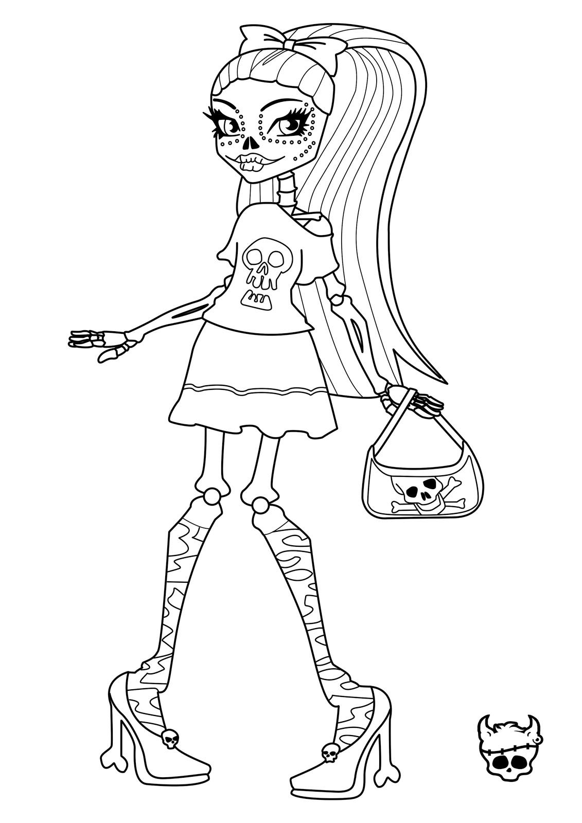  Tattoo Monster high skelita coloring pages