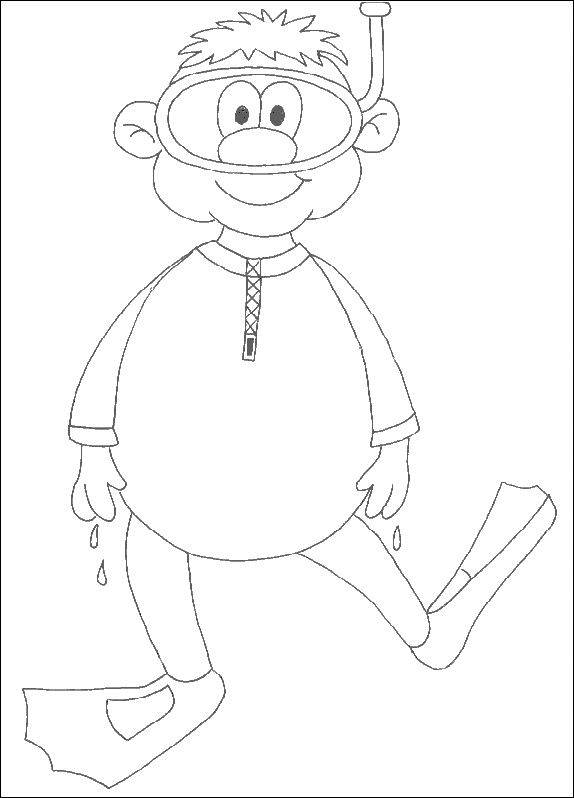  Swimming men coloring pages