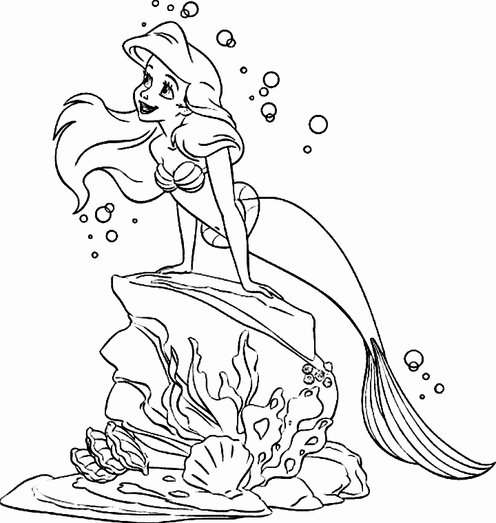 Ariel FREE Disney coloring pages