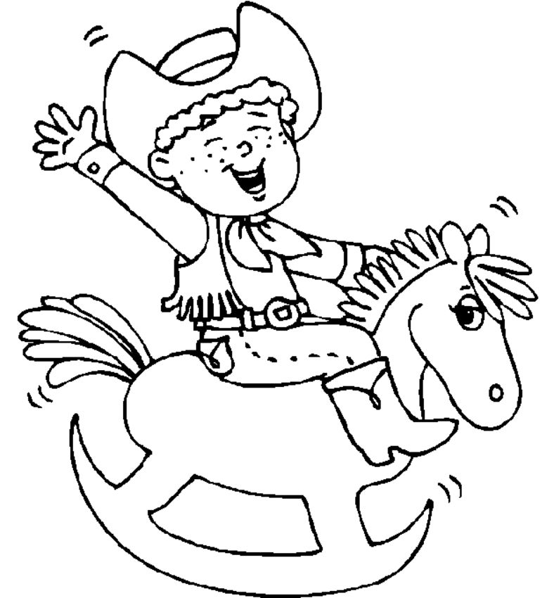Cowboys Preschool coloring pages