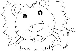 Cute lion Preschool coloring pages