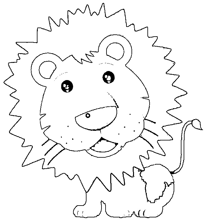  Cute lion Preschool coloring pages