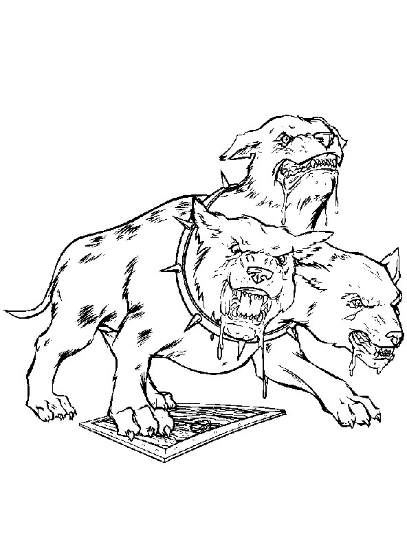Dangerous dog with Harry Potter coloring pages | color online