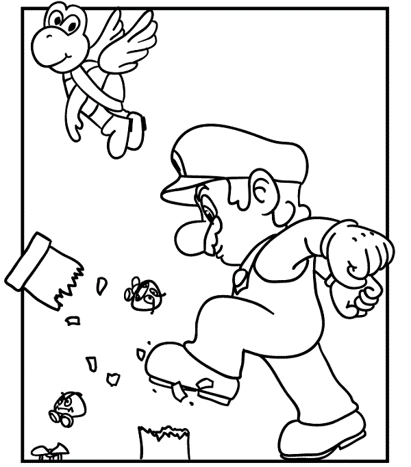 Demolition Mario coloring pages | Mario Bros games | Mario Bros coloring pages | color online