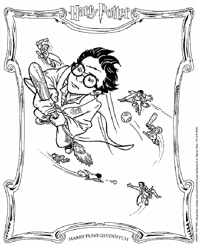 Flying Harry Potter coloring pages | color online