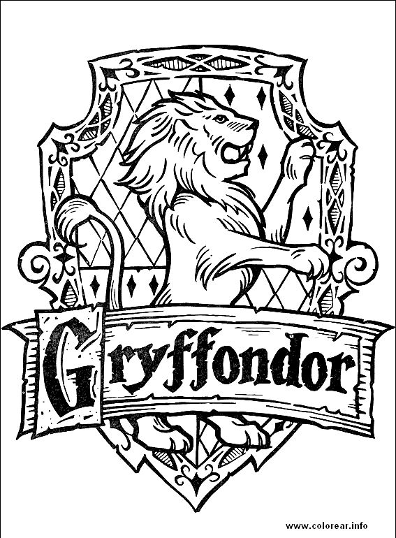 Griffondor Sign with Harry Potter coloring pages | color online