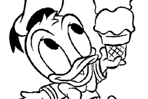 Ice cream Baby duck FREE Disney coloring pages