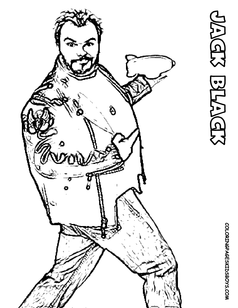 Jack_Black Hollywood Actors coloring pages