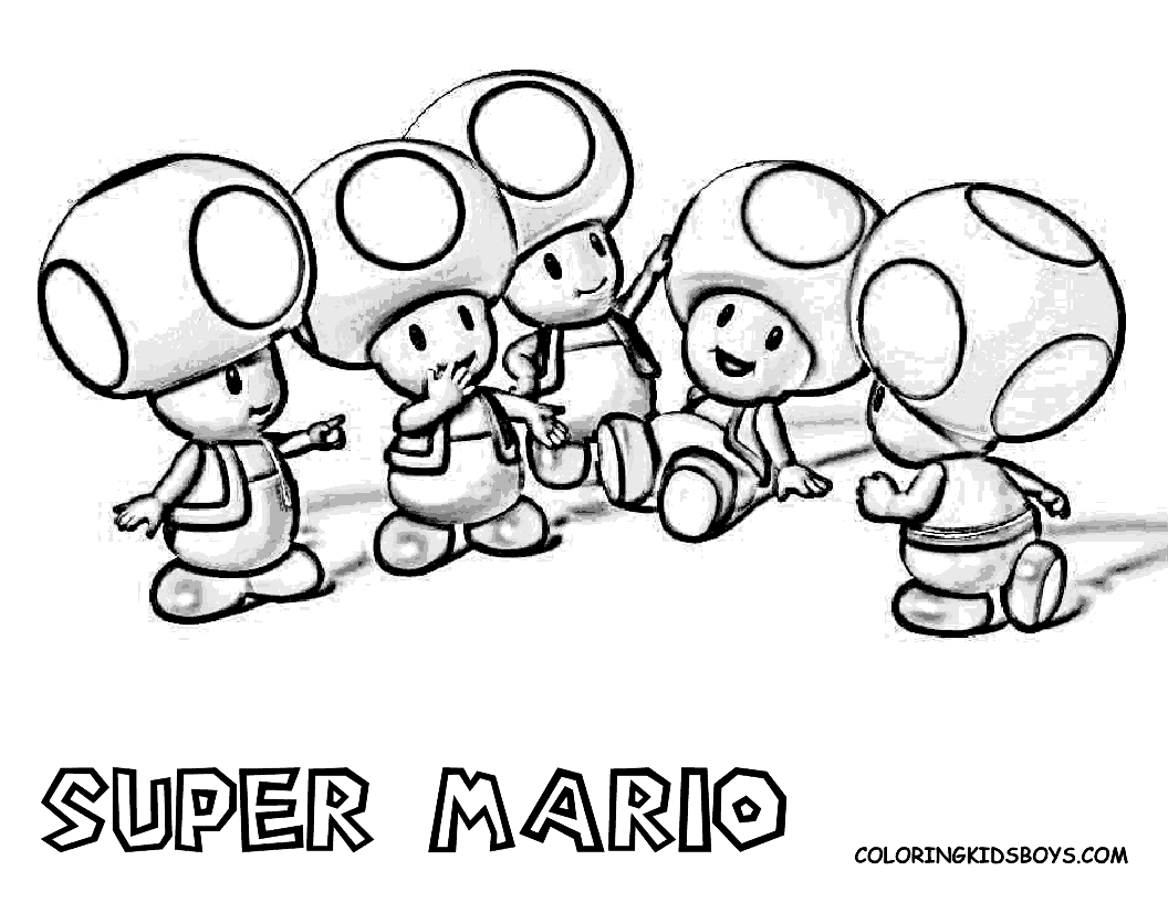 Karting friends Mario coloring pages | Mario Bros games | Mario Bros coloring pages | color online