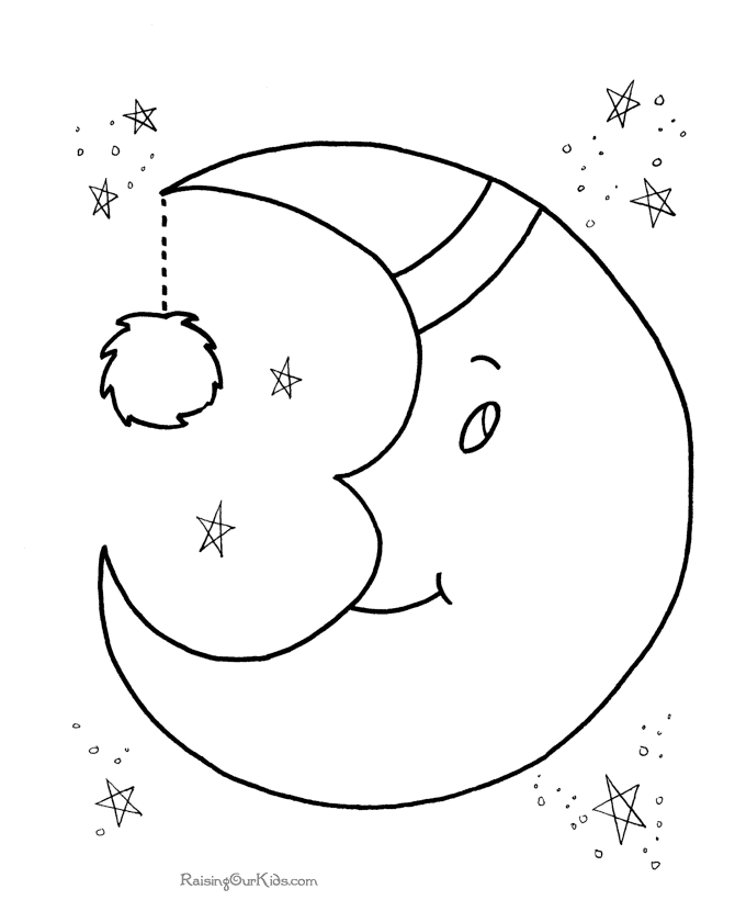 Moon Preschool coloring pages