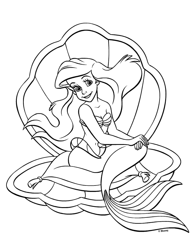 Princess Ariel FREE Disney coloring pages