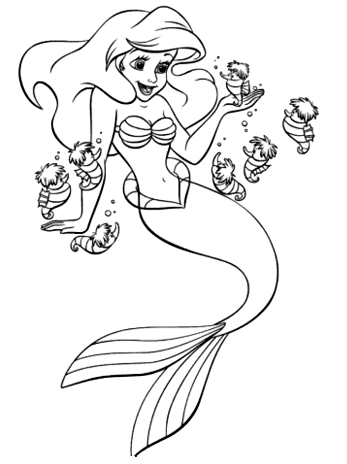 Princess Mermaid FREE Disney coloring pages