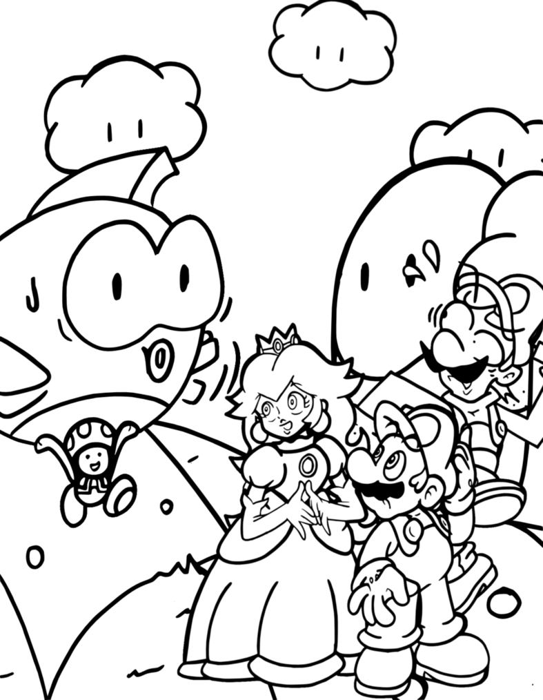  Princess with Mario coloring pages | Mario Bros games | Mario Bros coloring pages | color online