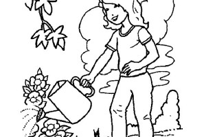Young girl Preschool coloring pages