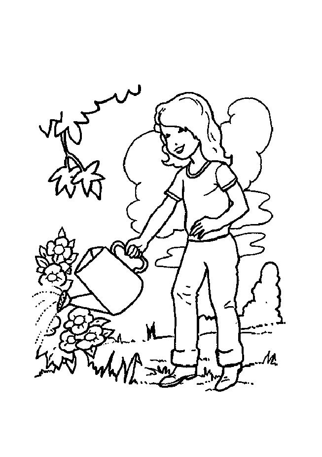  Young girl Preschool coloring pages