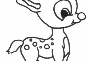 Reindeer Baby Animal Colouring Pages