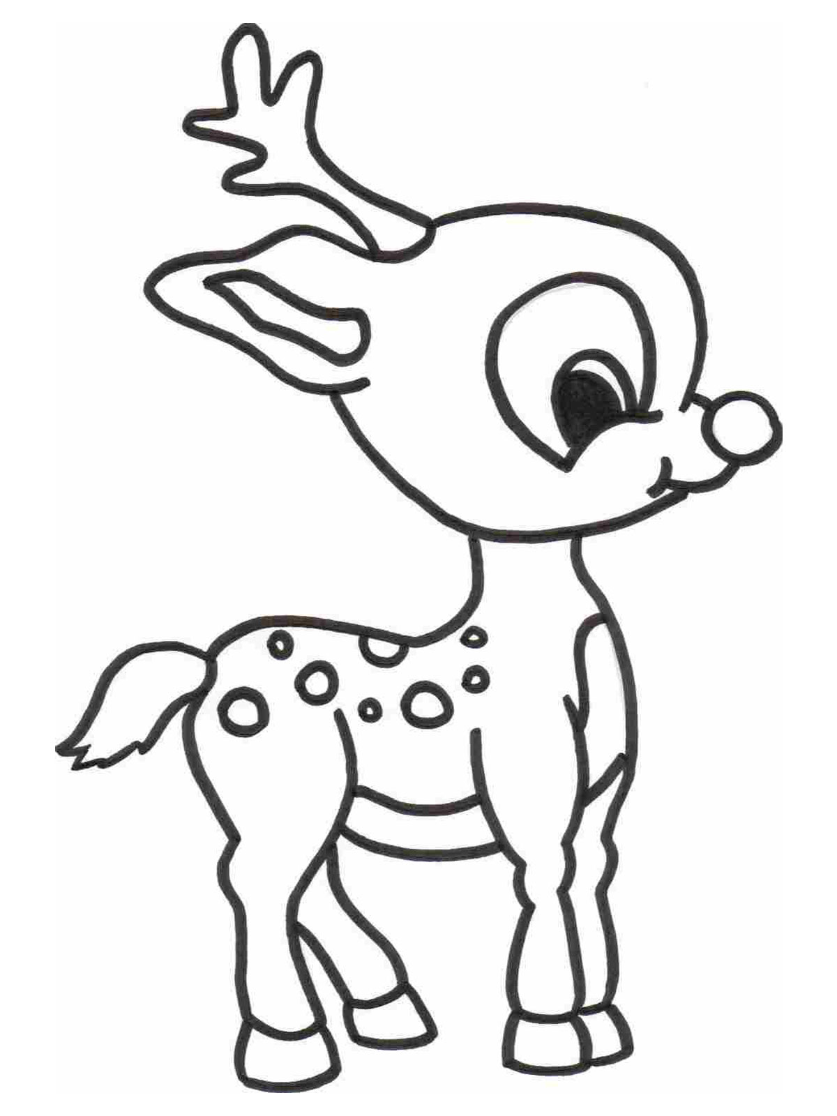 Reindeer Baby Animal Colouring Pages