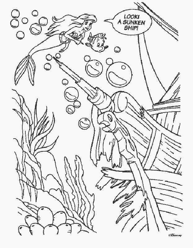 The little Mermaid coloring pages | Princess coloring pages | #15
