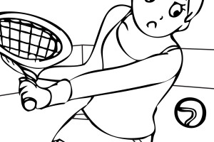 Training coloring pages | Girl training Tennis