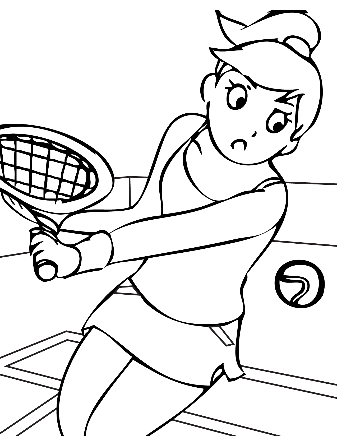  Training coloring pages | Girl training Tennis