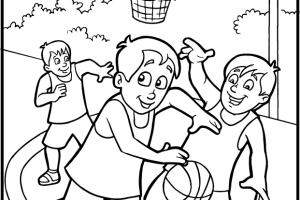 Training coloring pages | training Basketball children