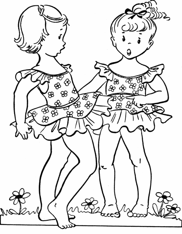 Two Sisters Coloring pages for Girls