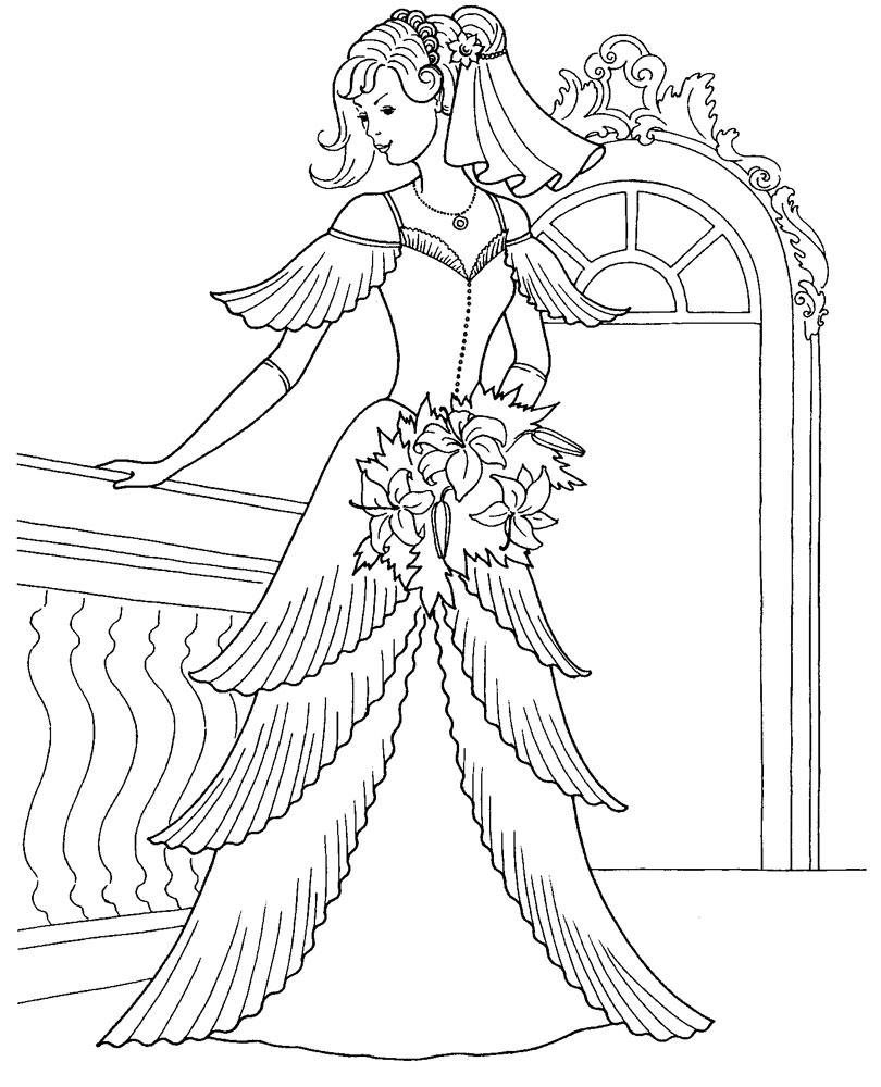  Wedding Princess Coloring pages for Girls