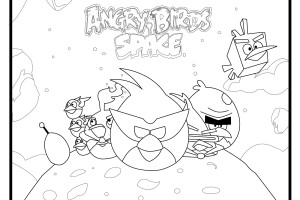 Space Angry Birds Coloring pages