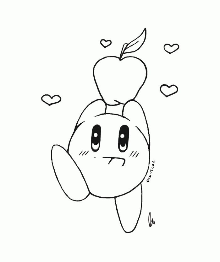 Apple Kirby Coloring Pages