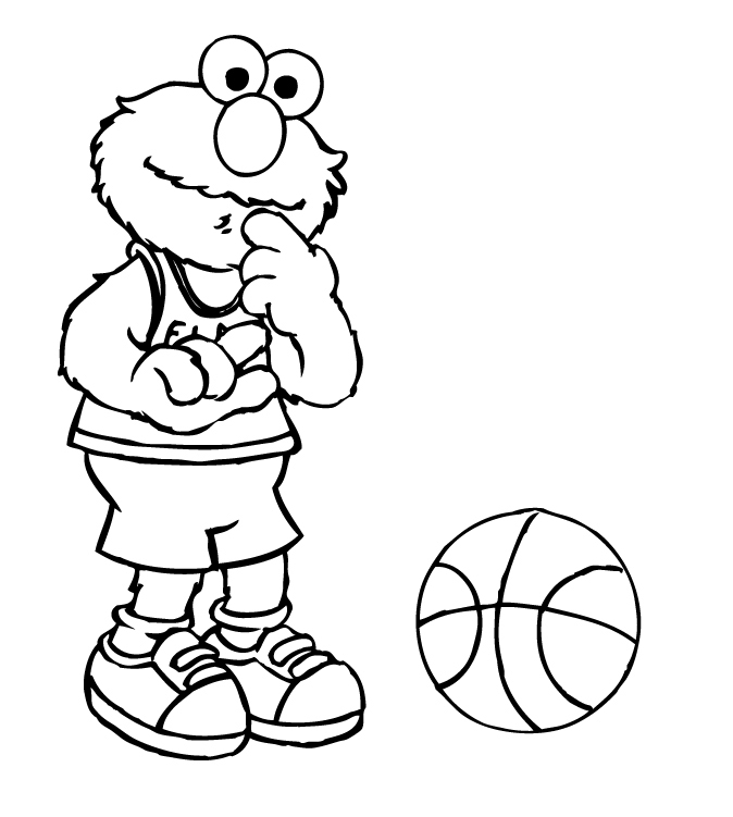 Basket-Ball Elmo coloring pages