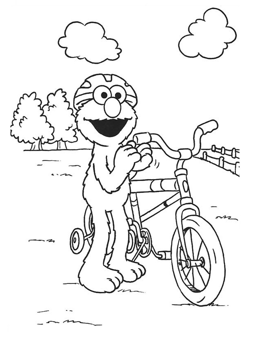  Bicycle Elmo coloring pages