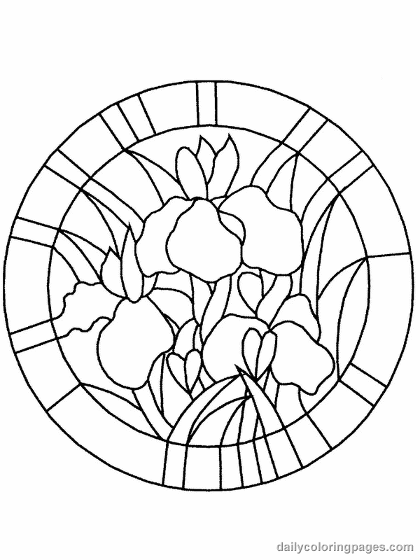  Circle Stained Glass Coloring pages