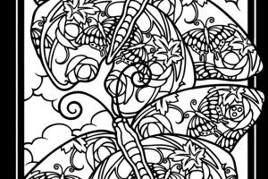 Cool Butterfle Stained Glass Coloring pages