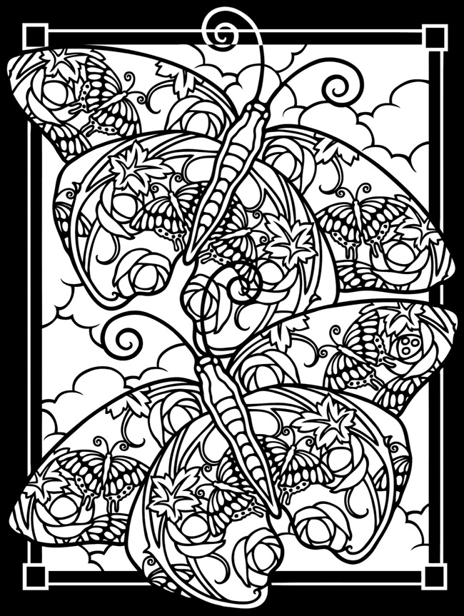  Cool Butterfle Stained Glass Coloring pages