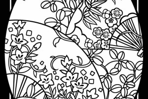 Egg with Flowers Stained Glass Coloring pages