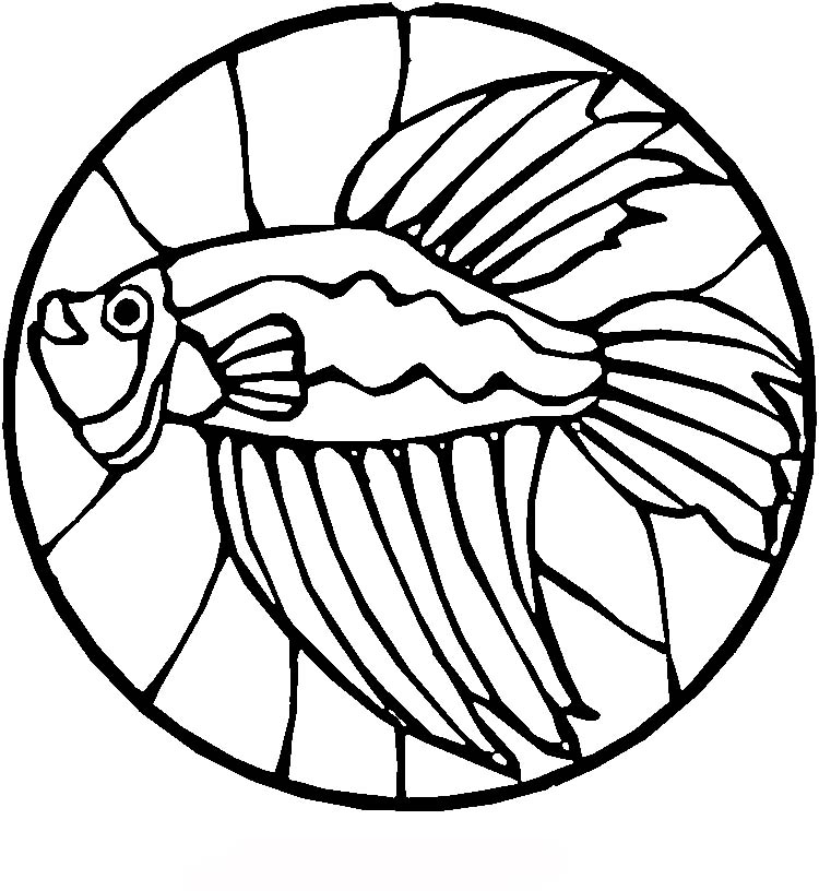  Fish Stained Glass Coloring pages