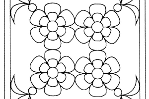 Flower Square Stained Glass Coloring pages
