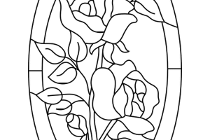 Flower Stained Glass Coloring pages