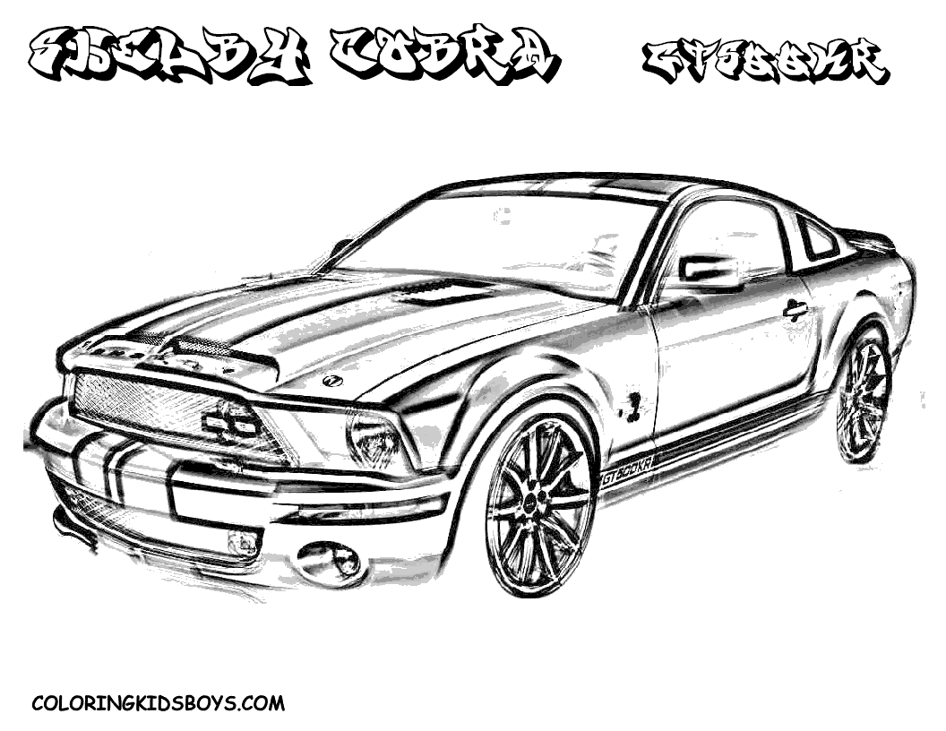 Ford Mustang Cobra Car Coloring pages