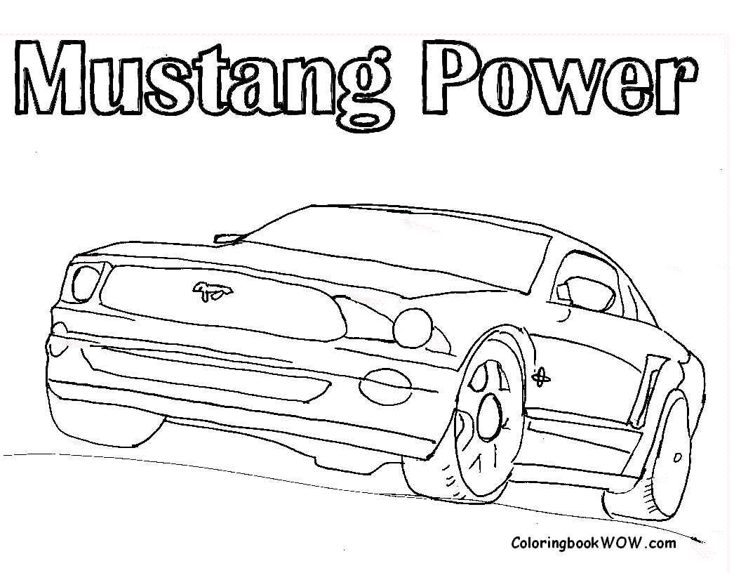 Ford Mustang Power Car Coloring pages