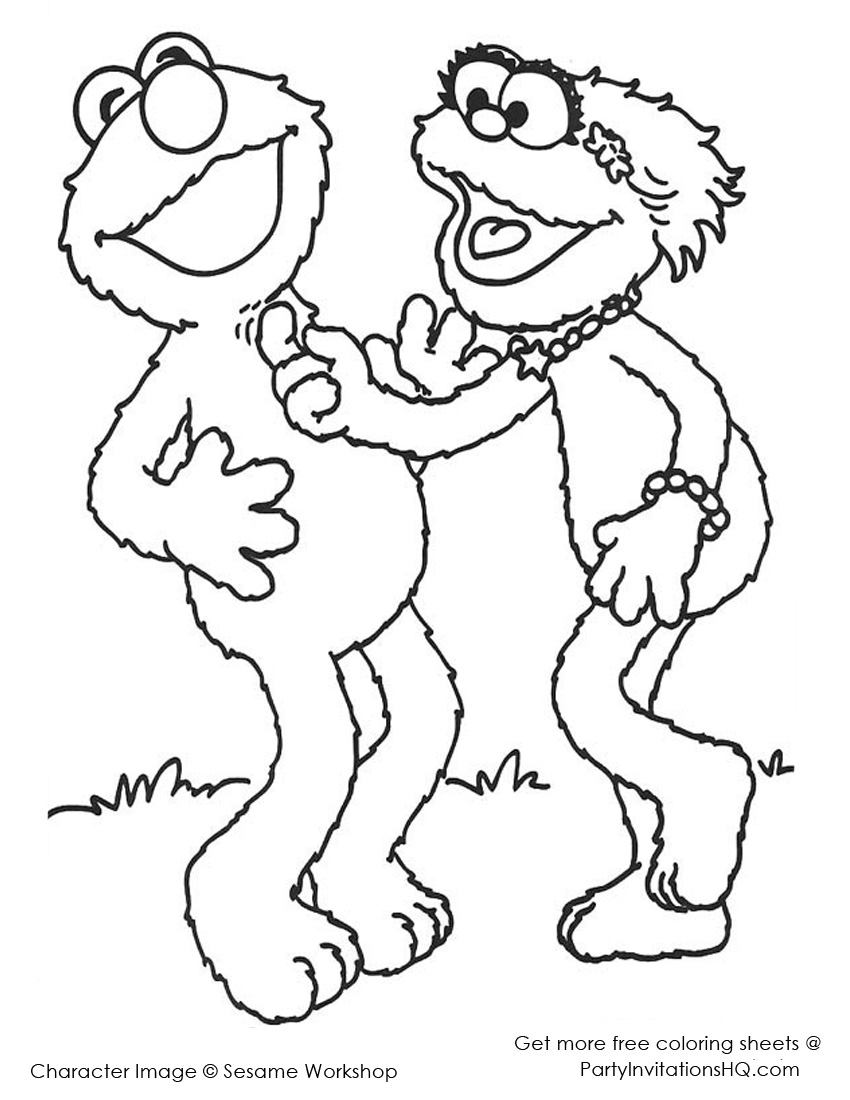 Funny Elmo coloring pages