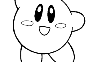 Happy Kirby Coloring Pages