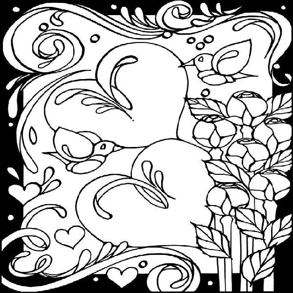  Heart Stained Glass Coloring pages