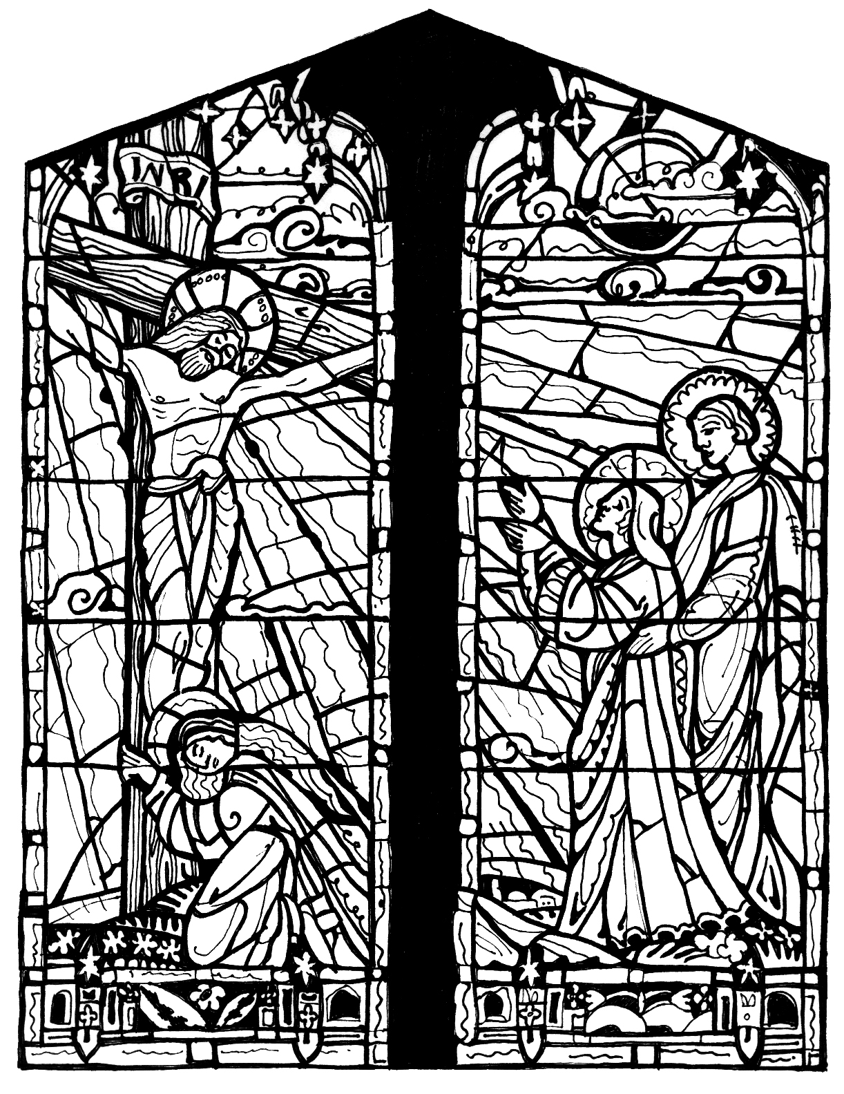  John 19: 25 27 Stained Glass Coloring pages