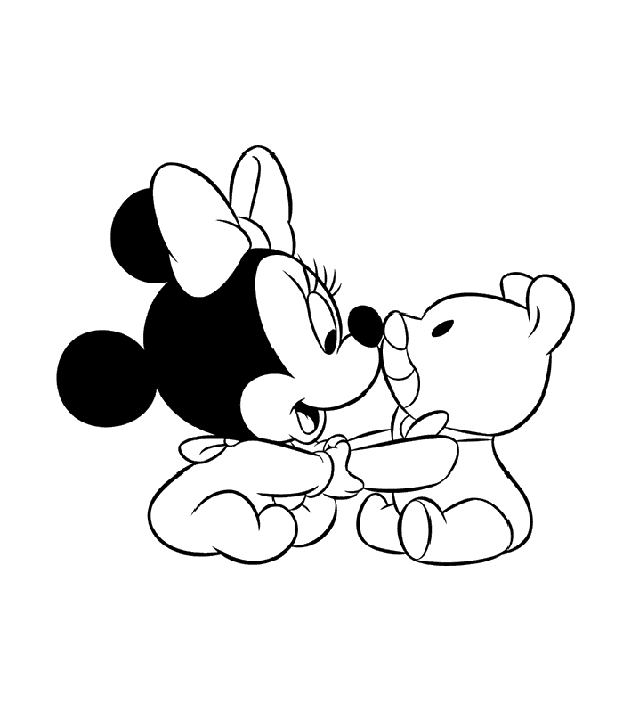 Minnie Mickey Baby coloring pages